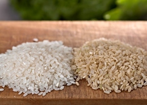 brown and white rice